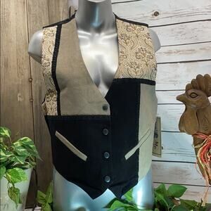 Katch Me Retro NWT BoHo Vintage Biker Cowboy Rancher Suede Leather Vest L Q